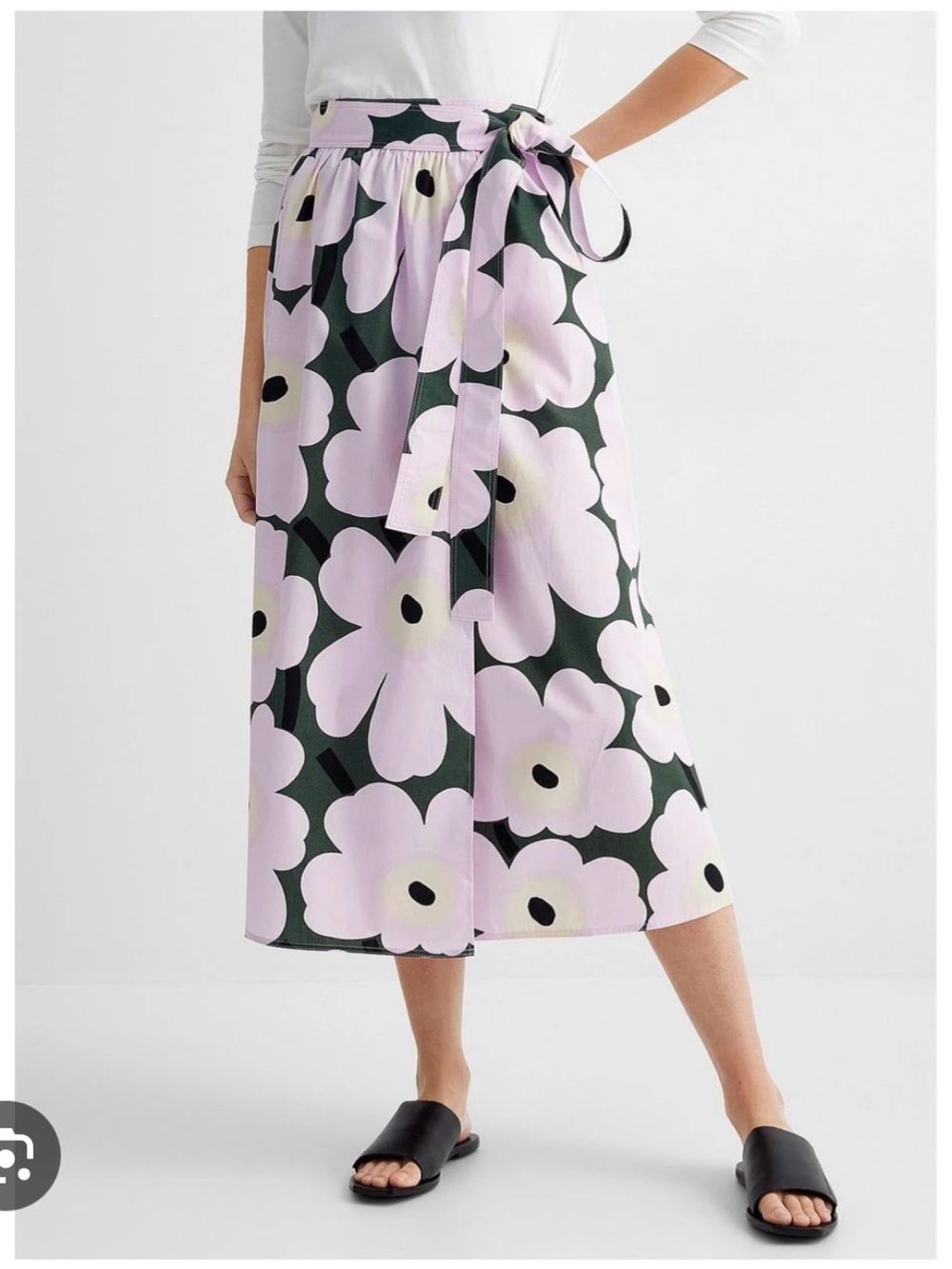 Marimekko Women's Surista Pieni Unikko 2 Wrap Skirt medium EUC